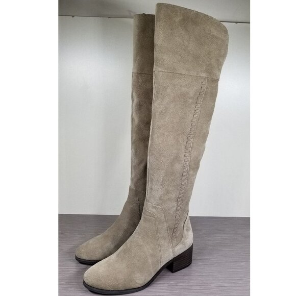 Vince Camuto Kreston Over-The-Knee Boot, Beige Leather, Womens Size 5.5 M / 36 - Picture 3 of 8
